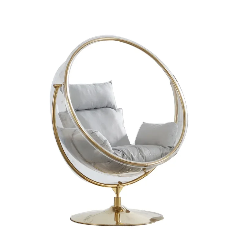 Internet celebrity glass ball swing transparent bubble chair balcony hemispherical hanging chair indoor living room acrylic