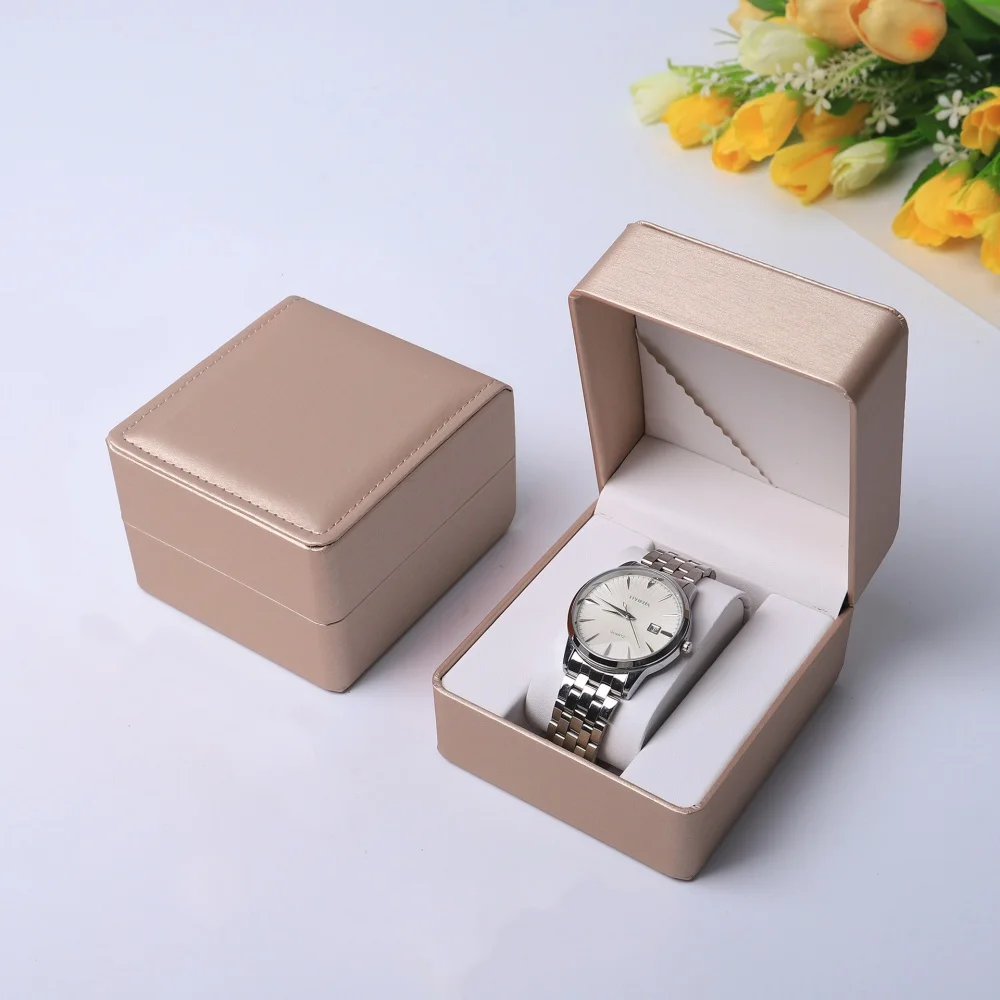 صندوق ساعة أنيق للنساء والرجال صندوق هدايا لساعة اليد الفردية من جلد البولي يوريثان وحامل عرض وإكسسوارات المجوهرات #6