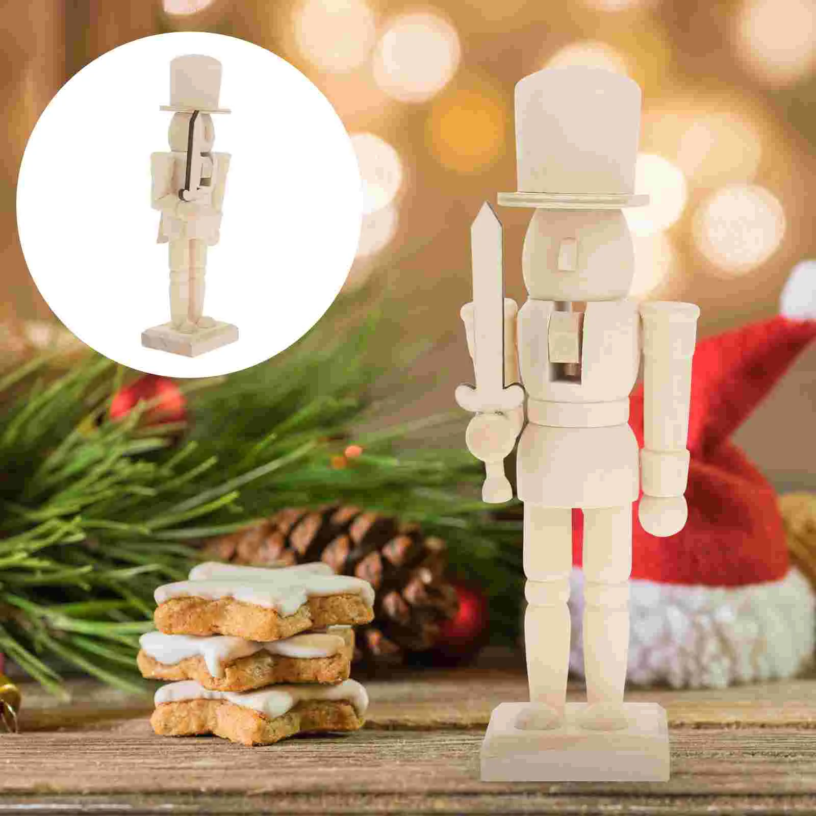 

Mannequin Wooden Nutcracker Ornament Door Mat Educational Children Craft Toys Bamboo DIY Adornment Kids Painted