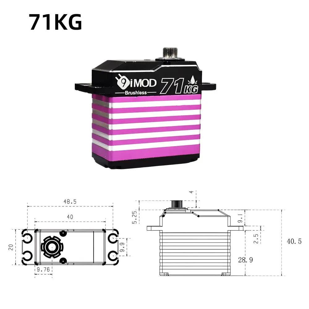 9IMOD Brushless Servo IP67 Waterproof Servo 25KG 35KG 45KG 51KG 71KG Digital Servo for 1:5 1:8 1:10 RC Car Crawler Boat Robot