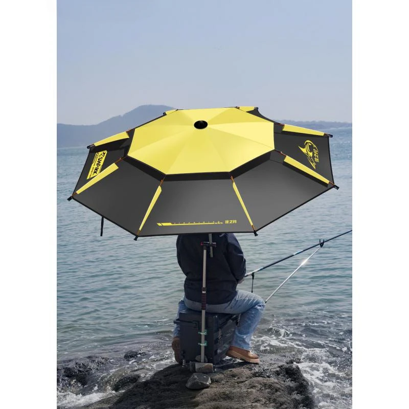 New crutch fishing umbrella fishing thickened rain protection foldable sunshade