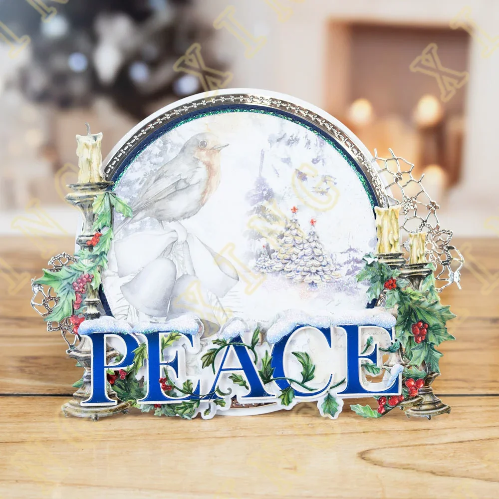 قوالب القطع المعدنية فرع هولي المرحة والمشرقة لعام 2024 لصنع ورق القصاصات وبطاقات النقش والحرف اليدوية لصنع القطع الاستنسل