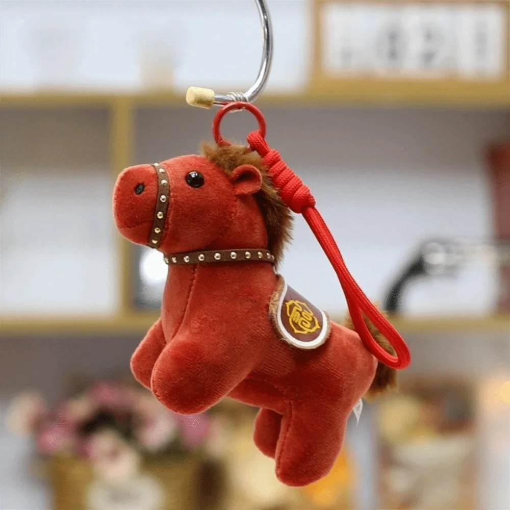

Kawaii Steed Pony Pendant Stuffed Mascot Chinese New Year Gift Backpack Pendant Chinese Style Horse Keychain Home Decoration