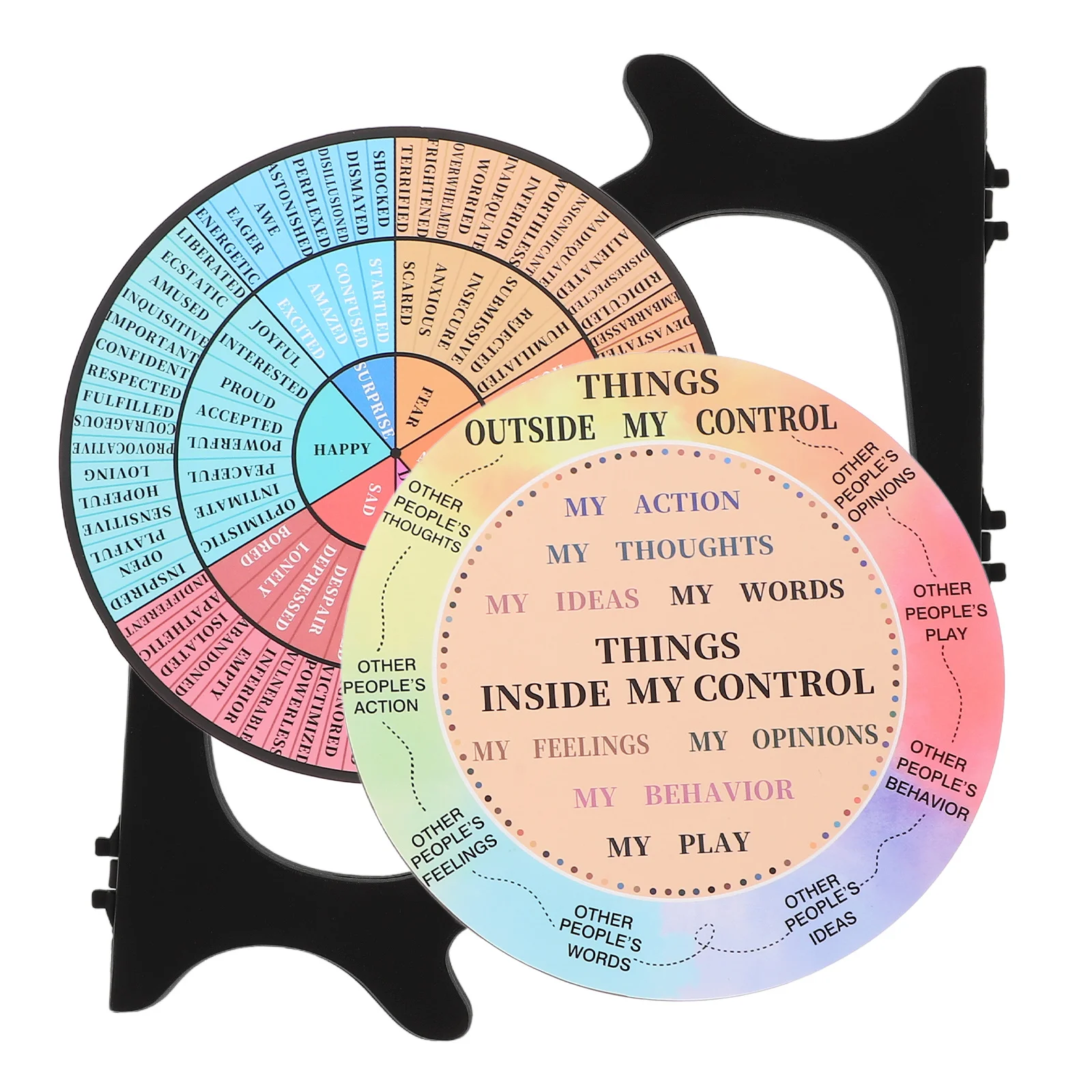วงล้ออารมณ์หลากสี 2 ชิ้น ของตกแต่งสำนักงาน วงล้ออารมณ์ แผนภูมิอารมณ์ ของตกแต่งตั้งโต๊ะ ของประดับอารมณ์