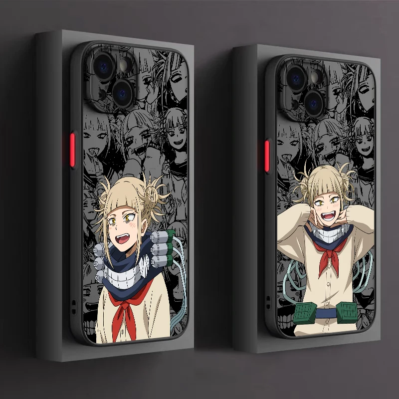 Anime Himiko Toga Phone Case For Apple iPhone 15 14 13 12 11 XS Mini Pro Max 8 7 XR X Matte Frosted Translucent