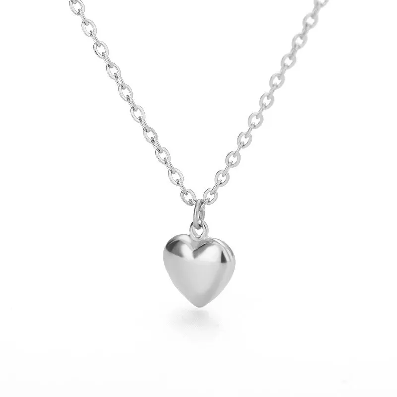 Mode Halsketten 2022 Frau Edelstahl Liebe Herz Anhänger Halsketten Jungfrau Mädchen Schmuck Rose Gold Farbe Kette Link