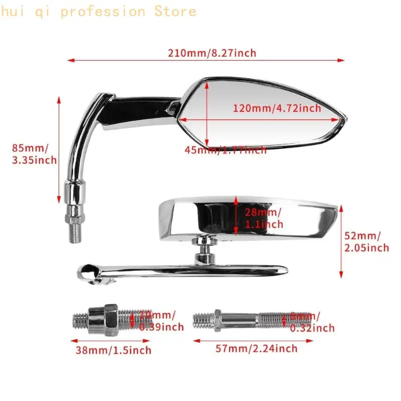Motorrad-Spiegelpaar mit Custom-Style-Aluminium-Design für den täglichen Straßengebrauch H8WE – Detail 6