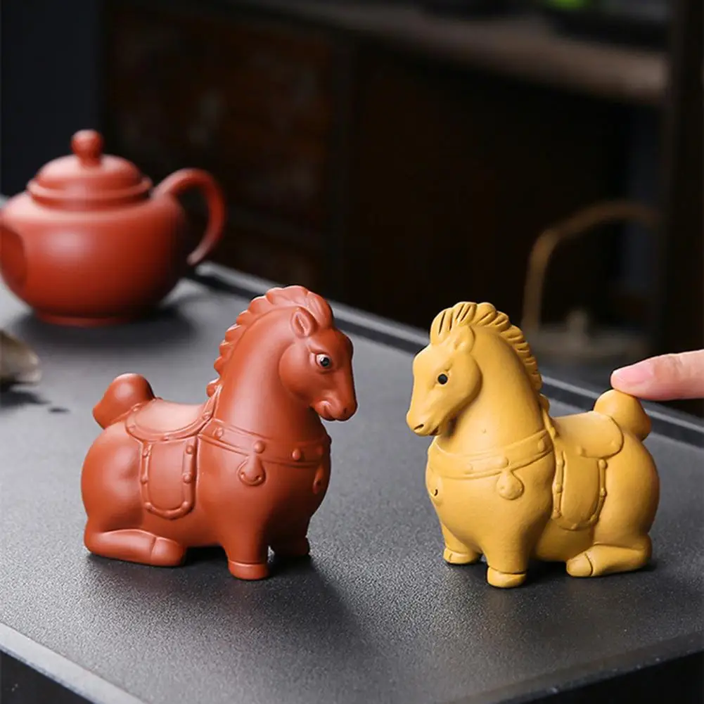 Zen Tea Table Decoration Chinese Style Horse Tea Pet Ornaments Purple Clay Pony Zen Decoration for Desktop Tea Gadget Kung Fu