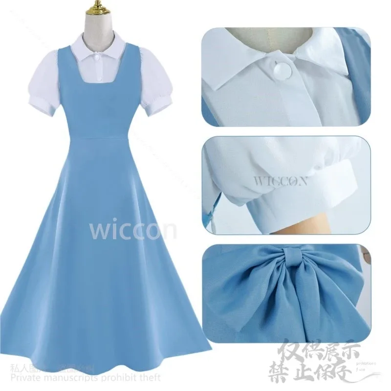 

COSda@Anime Ranma 1/2 Tendou Akane Cosplay Costume For Women Adult Blue Dress Girl White Shirt Halloween Party Outfits Customize