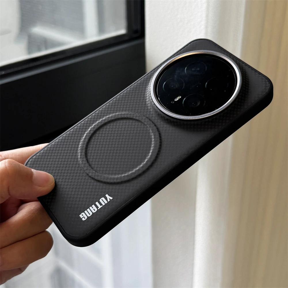 Luksusowe etui z PU skóry z wzorem włókna węglowego, z funkcją bezprzewodowego ładowania magnetycznego, do Honor Magic 8 7 6 Pro Lite X9d X9c — zdjęcie produktu 4