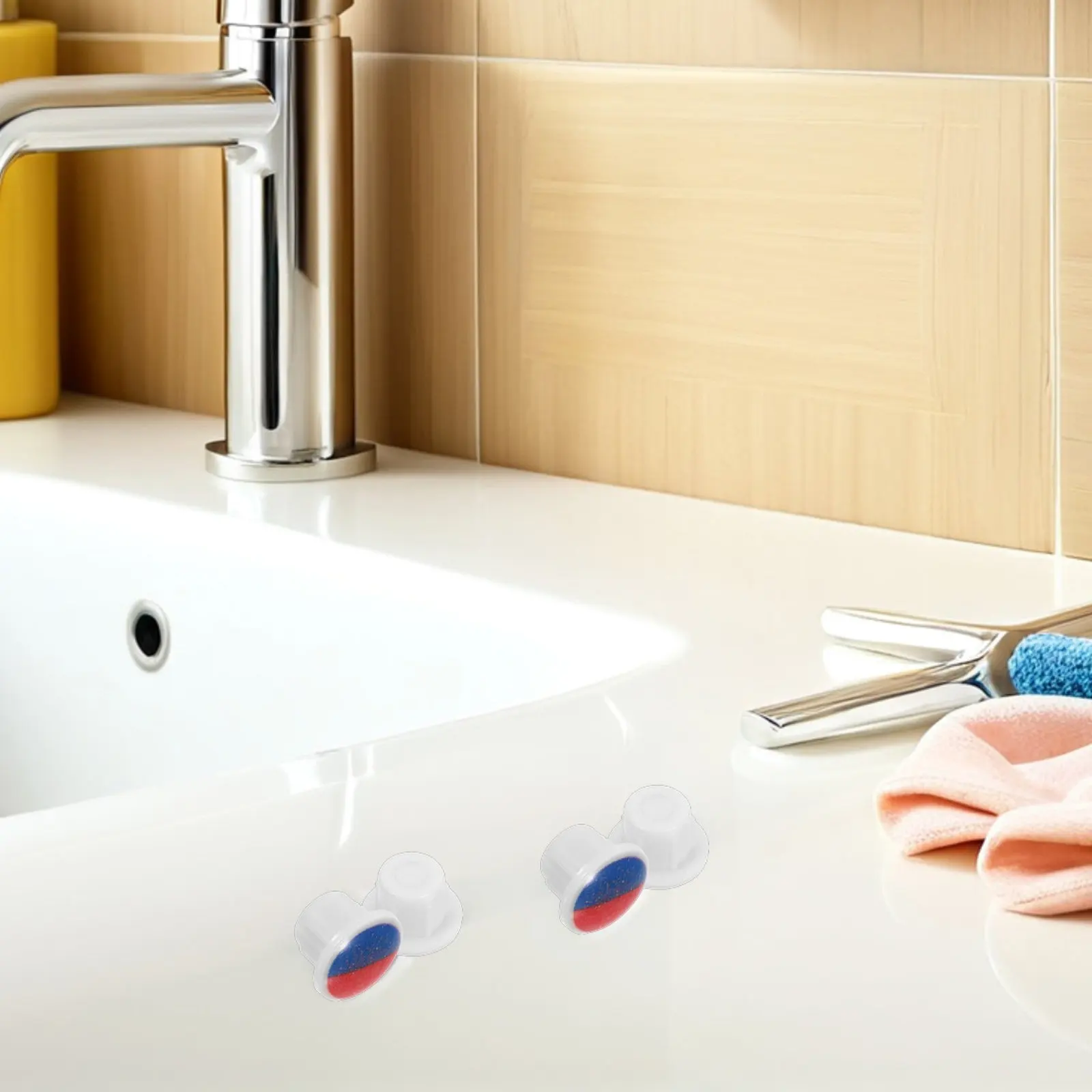 

20Pcs Water Tap Accessories Hot Cold Faucet Labels for Sink Handles 6.7mm Holes Kitchen Faucet Parts Temperature Indicator