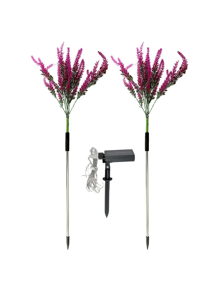 Nighttime Illumination As Picture Garden Patio Lighting Dual Flower Decorative Lights Decorative Solar Flowers