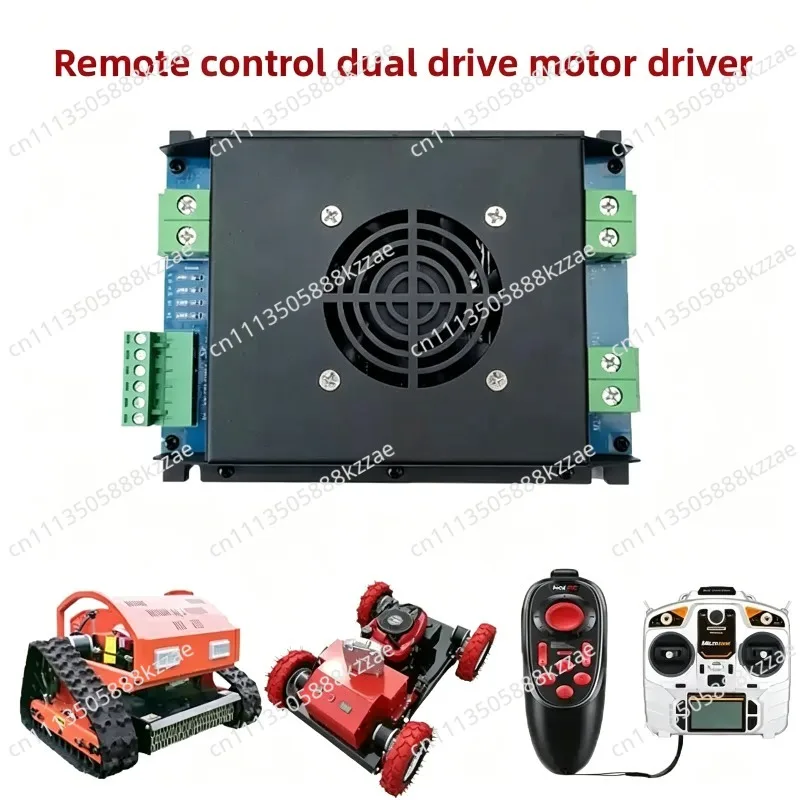 24V/48V 50A Brushed Motor Controller - 2WD Remote Control Tracked Vehicle Driver for Robotic Lawn Mower