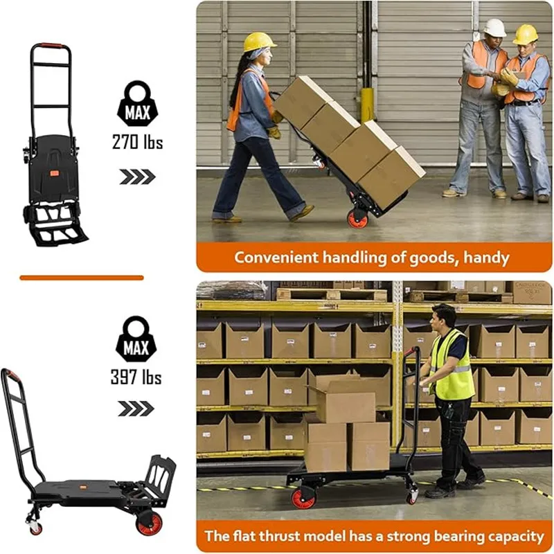 Multi-functional handcart, flatbed truck, household pull truck, folding hand-pulled cart, outdoor camping vehicle