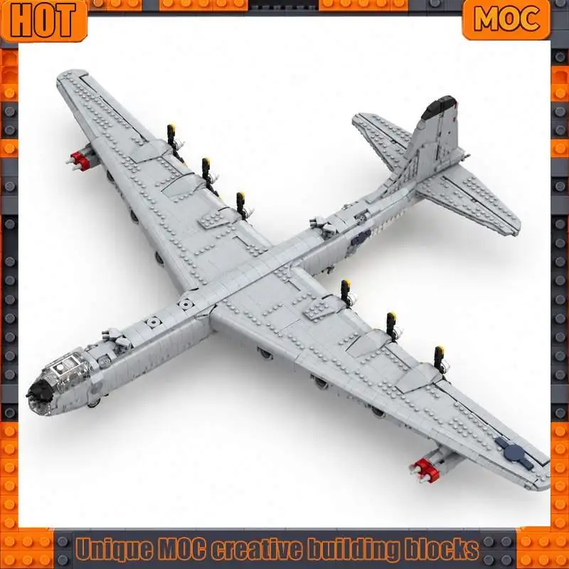 3248PCS Vintage Giant Multi Engine Long Range Transport Aircraft Model Building Blocks Custom Creative DIY Assembly Hobby Gift