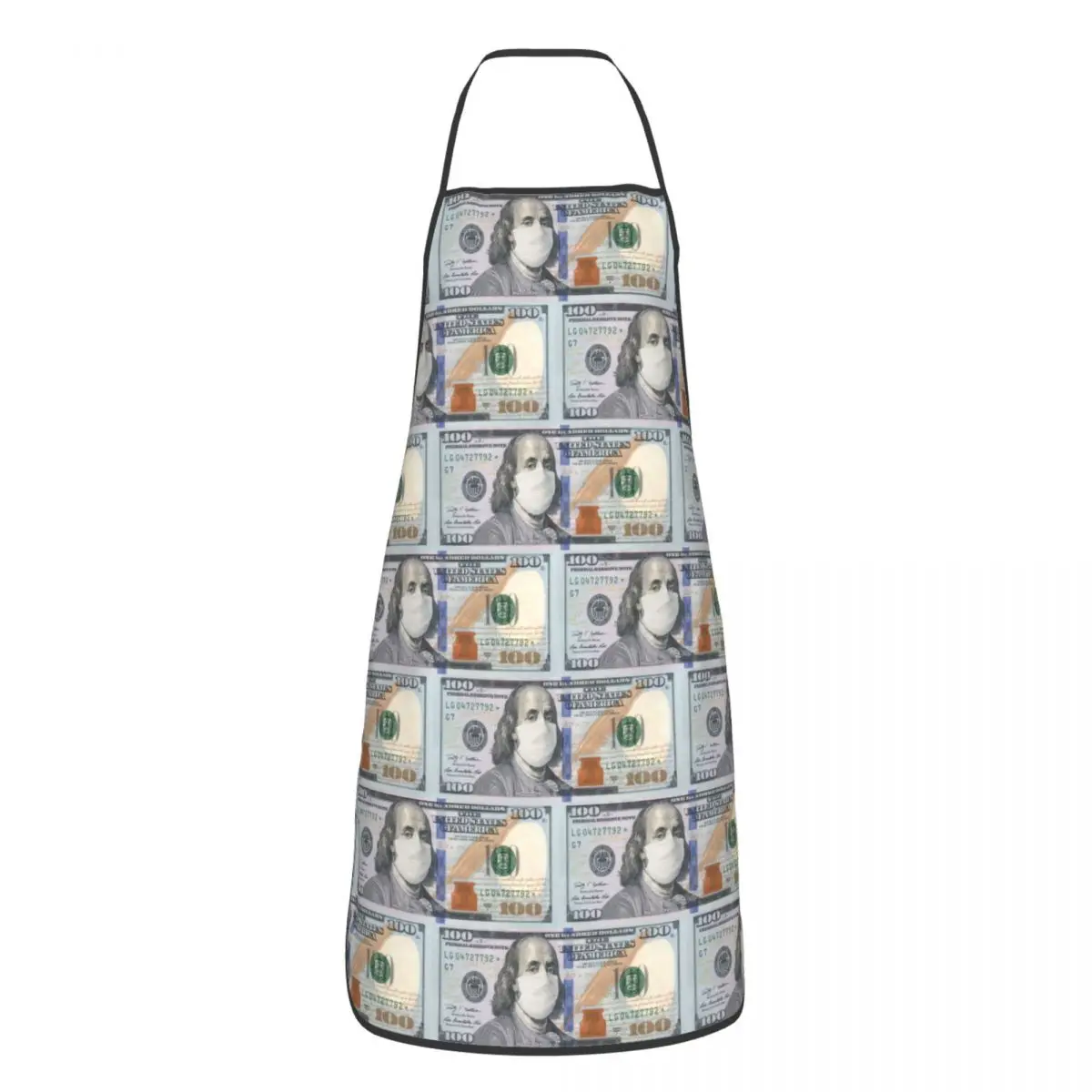 Masked Franklin 100 US Dollar Bill Apron Kitchen Chef Cooking Baking Bib Men Women Funny Banknotes Tablier Cuisine for Painting