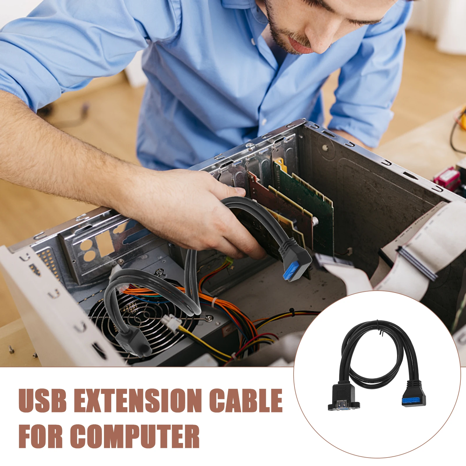 

USB Adapter Cable Motherboard Header Connection Motherboards Extender Extension Kit Connector Panel