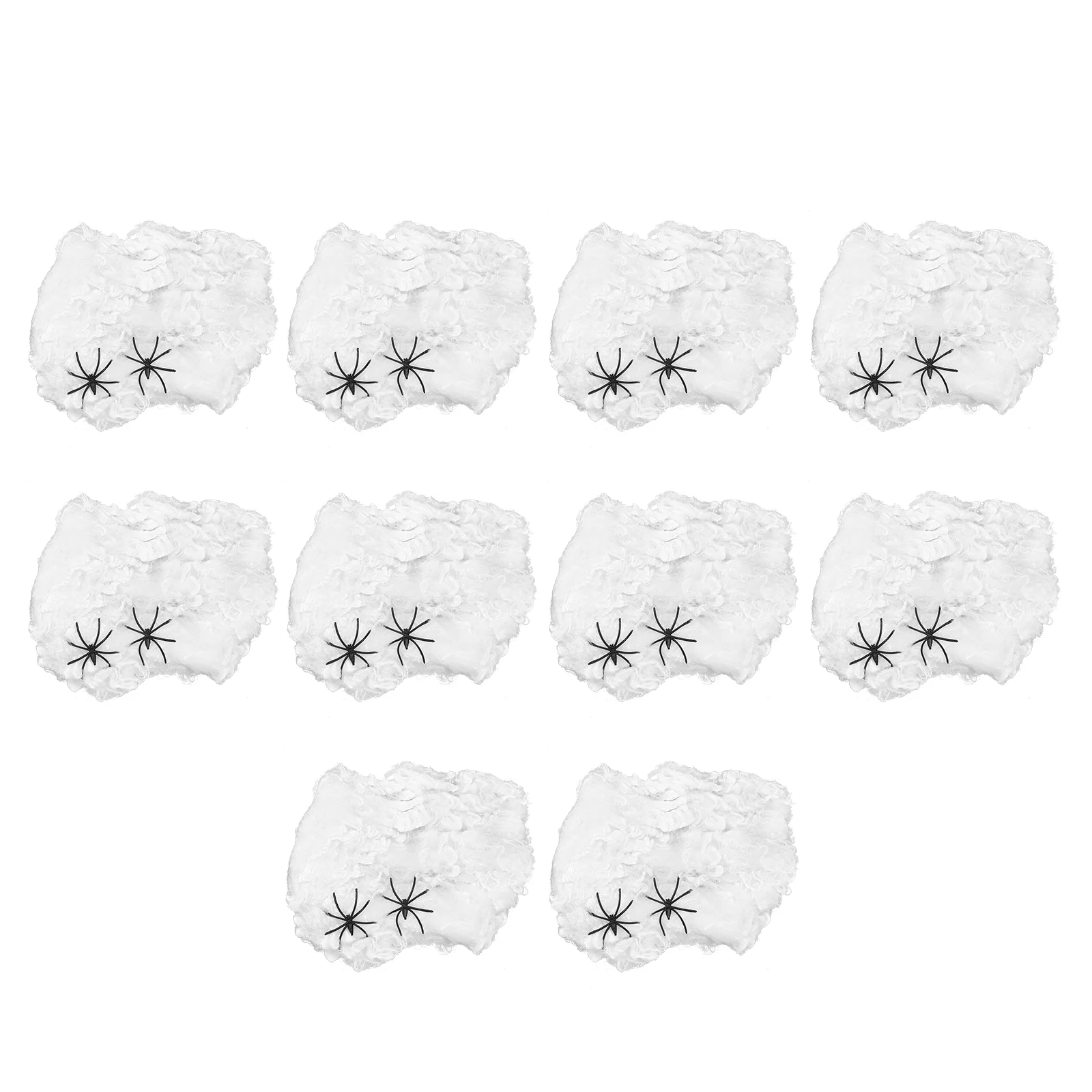 

10 Pcs Decorations Spider Web Halloween Stretchy Spiderweb Outdoor White Cobweb
