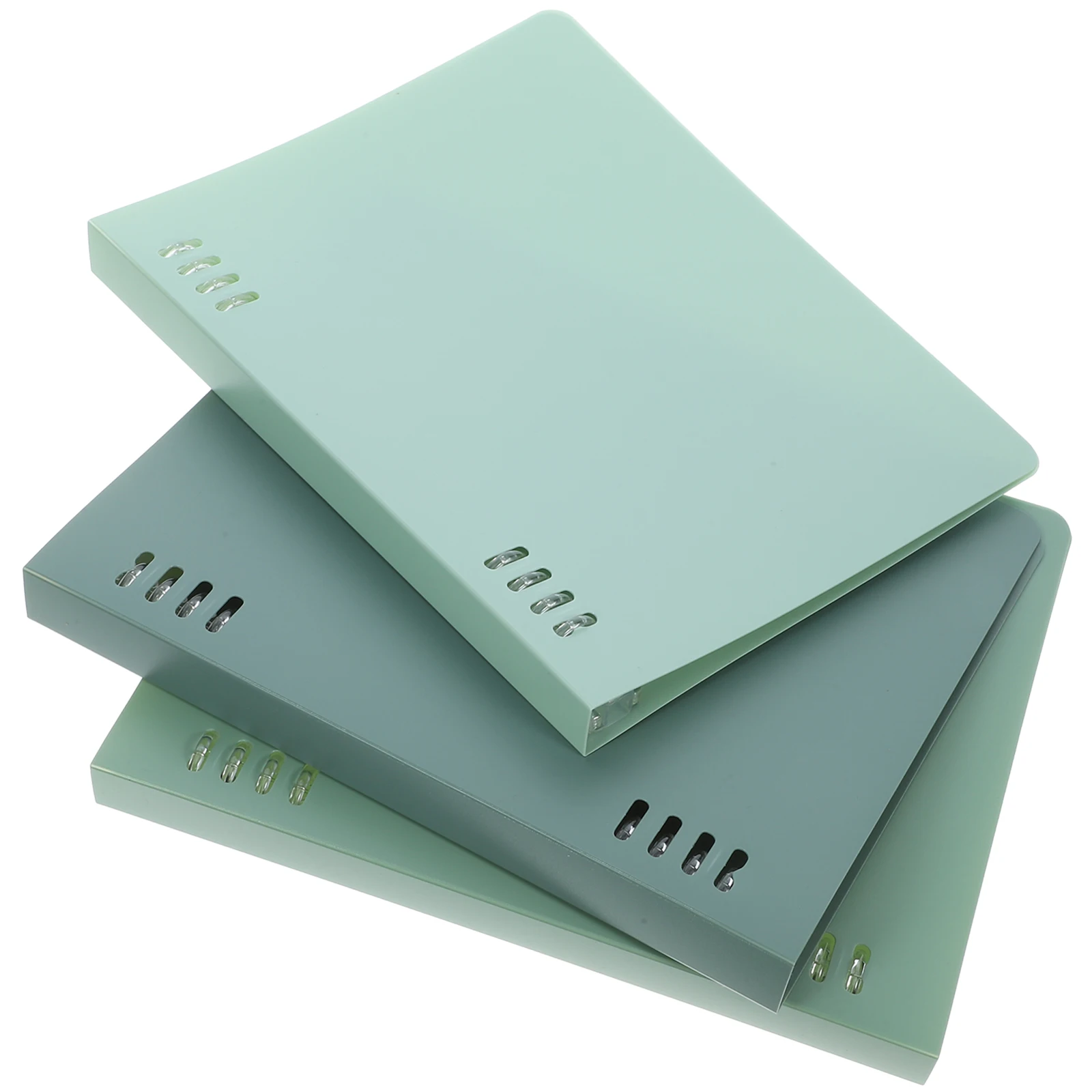 

3pcs Gradient Binder Covers A5 Green Notebooks Protective Cases for Diary Journal Study Multi Use Durability