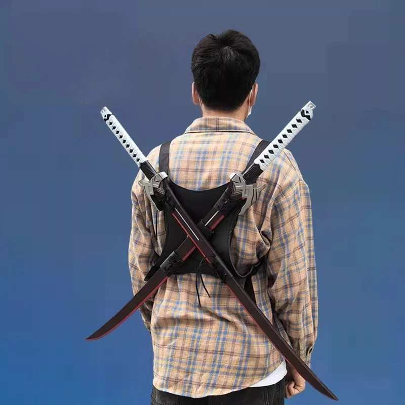 100cm/33.37in PU Samurai Sword Shoulder Strap Model Props Cosplay Kafka Game Peripherals Halloween Gifts Collectible Display Toy