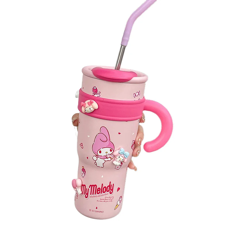 

Sanrio Girl Nice Straw Water Cup My Melody 316 Steel Office Cartoon Hot Water Cup Kawaii Student Anime Portable Birthday Gift