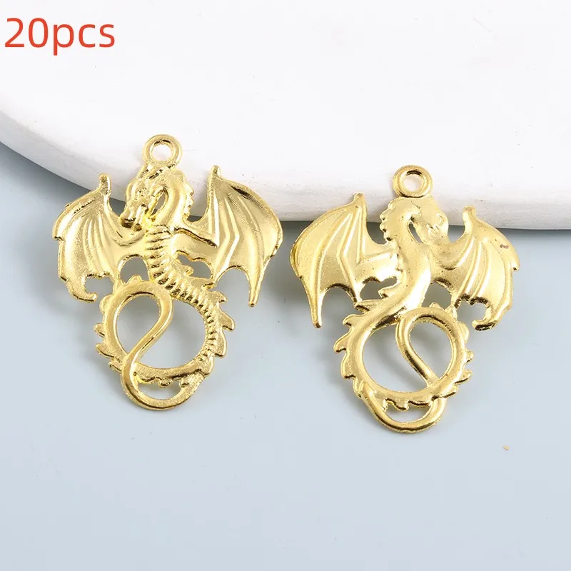 Silver/Gold Color Dragon Charms Great Animal Pendants Cute Jewelry For Making DIY Handmade Findings Accessories Crafts