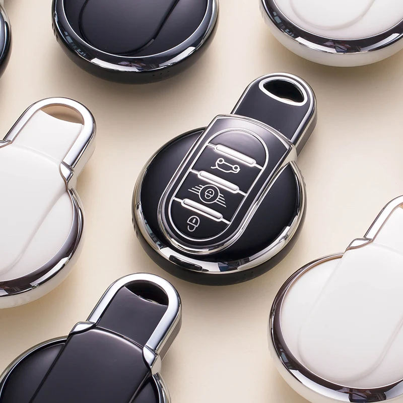 TPU Car Key Case Cover For BMW MINI COOPER S ONE JCW F54 F55 F56 F57 F60 CLUBMAN COUNTRYMAN Remote Fob Holder Shell Keychain