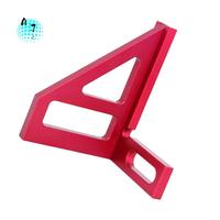 A07F-Carpenter Square Aluminum Miter Triangle Ruler Precision Hole Scriber Woodworking Square Protractor 45/90 Degree Durable Bl
