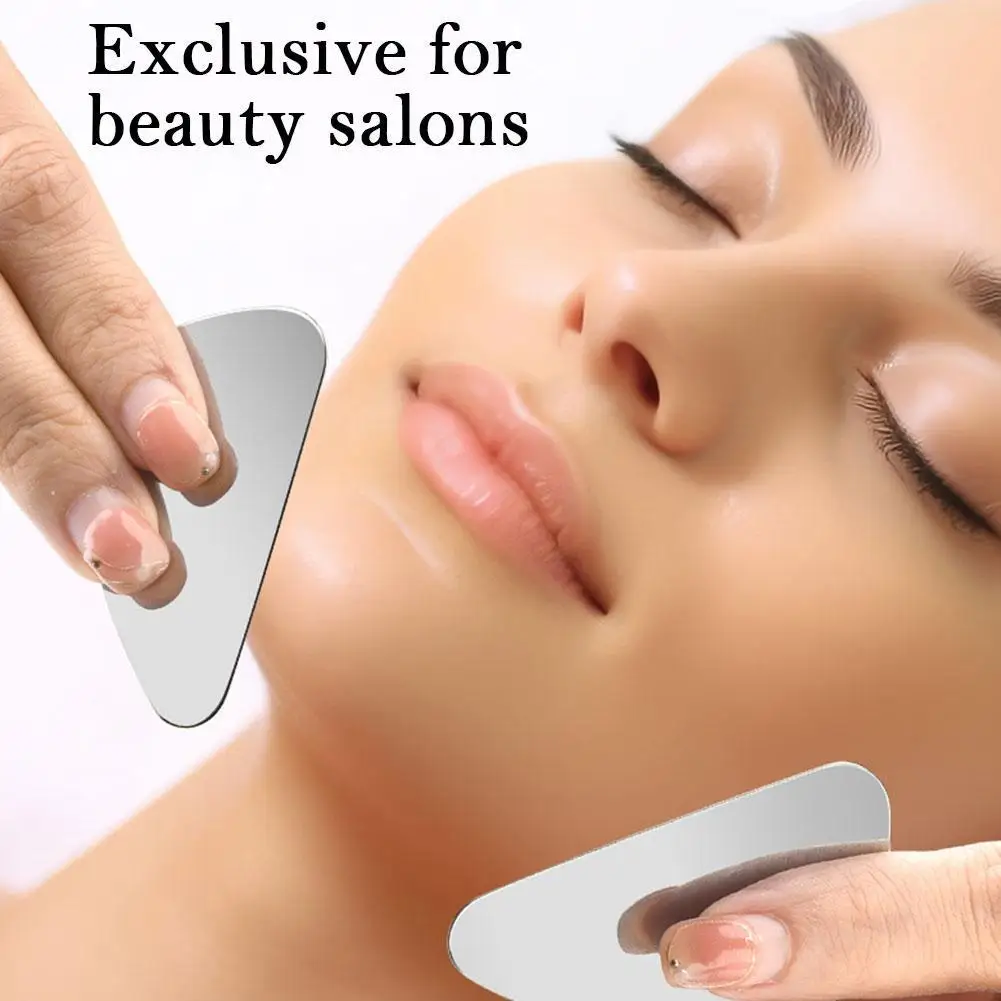 1PCS Stainless Steel Gua Sha Scraper Massager For Face Neck Body Massage Tool Facial Skin Care Board Face Massager