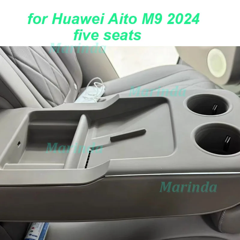 

Car Center Console Panel Pad for Huawei Aito M9 2024 Five Seats Cup Holder Wireless Charge Silicone Cover Interior Accessories