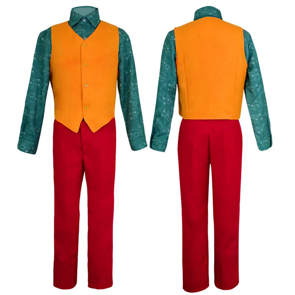 Movie Joker Joaquin Phoenix Arthur Fleck Cosplay Costume Adult Kid Scary Clown Vest Pants Uniform Halloween Carvinal Party Suit