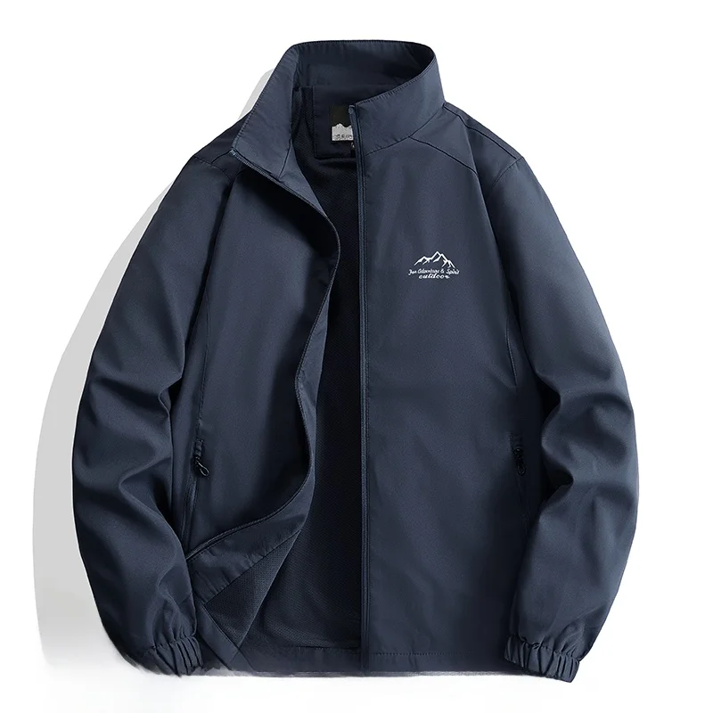 

Fall Men's Jaet 2025 New Outdoor Casual High-end Stand Collar Men's Faion Windproof Sportswear Zipper Decorated Loose Fit