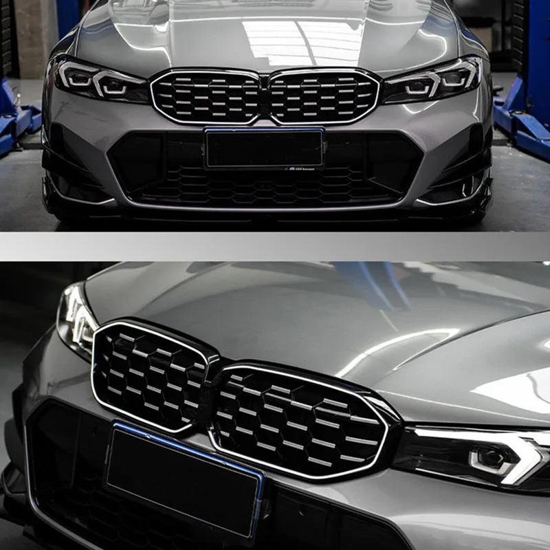 For BMW 23 new 3 Series grille modified with semi silver starry LED model, illuminated grille, wholesale