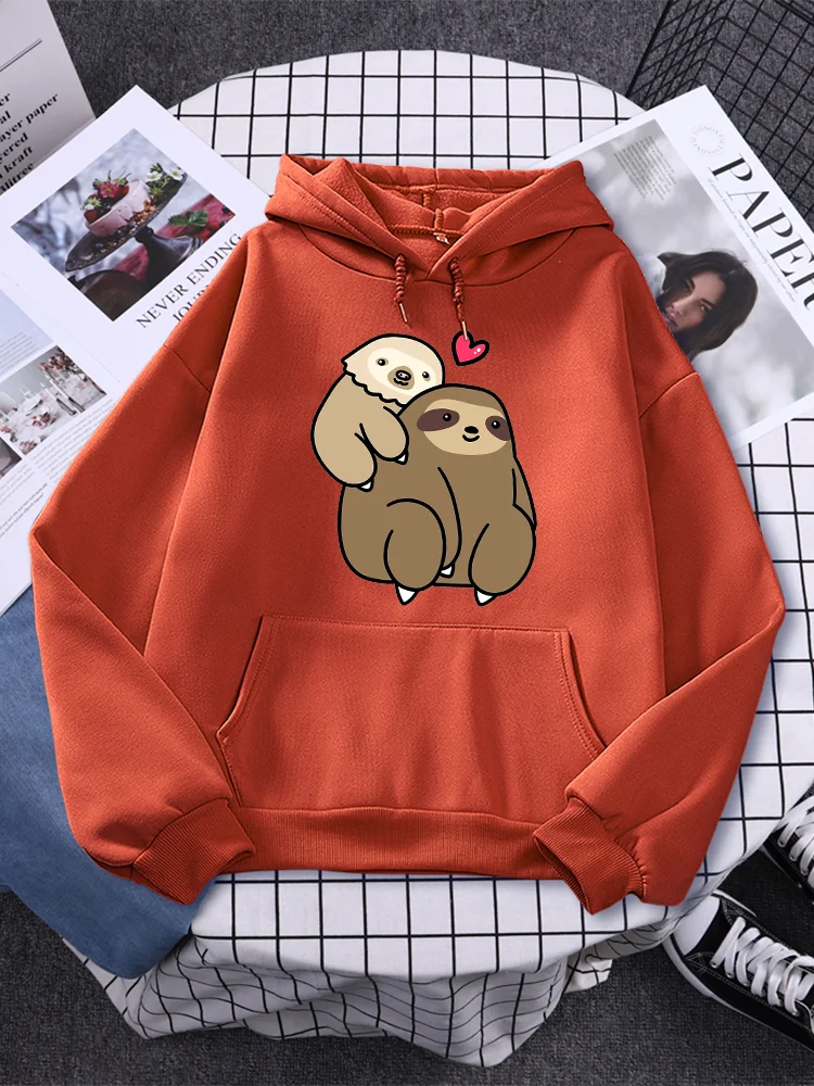 

Sloth Love Kawaii Cartoons Printed Woman Hoodies Oversized Cartoons Cute Pullover Autumn Fleece Warm Tops Casual Women's Hoodie