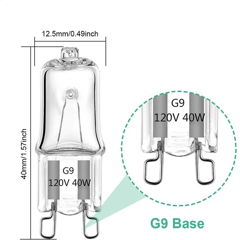 1pcs 40W G9 Oven Light High Temperature Resistant 120V/230V Halogen Bulb Lamp For Refrigerators Ovens Fans