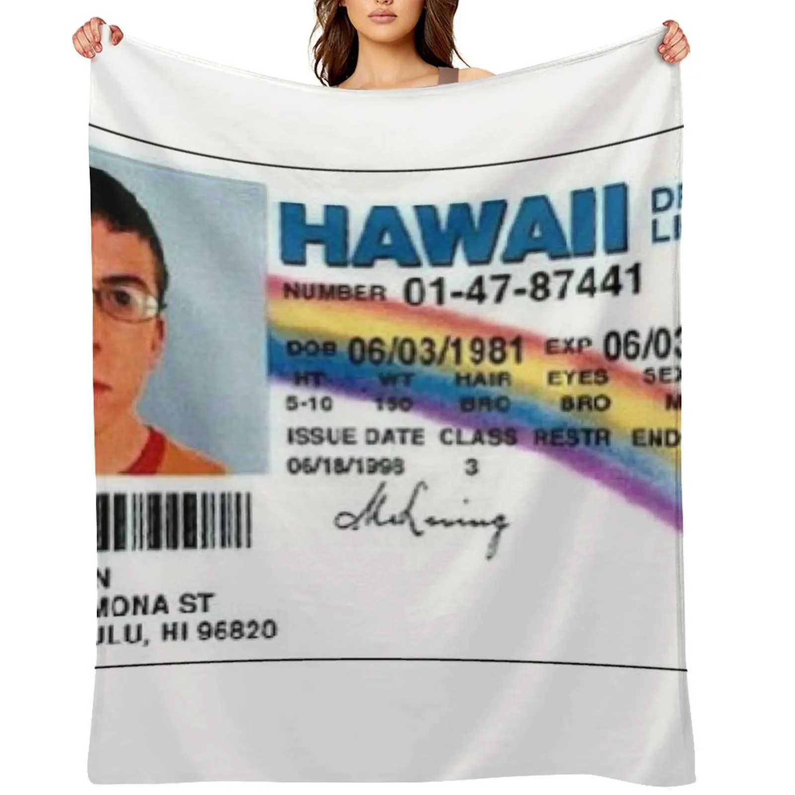 

McLovin Fake I.D Throw Blanket Quilt Cute Plaid Luxury Thicken Nap Blankets
