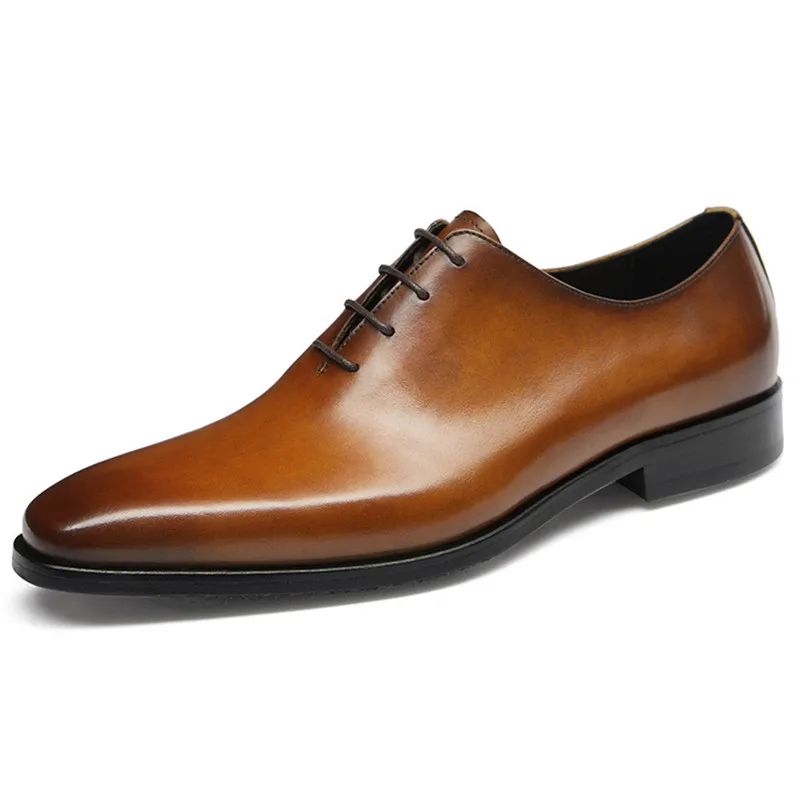 Top Quality Men Oxford Shoes Genuine Leather Pointed Toe Luxury Black Brown Men Business Office Formal Shoes