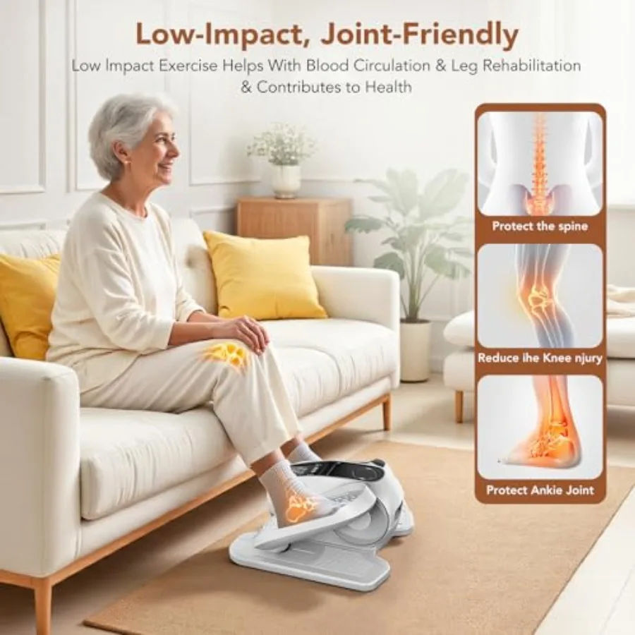 ماكينة تمرين بيضاوية الشكل تحت المكتب، جهاز تمرين ساق بيضاوي صغير كما رأينا على شاشة التلفزيون، جهاز تمرين بدواسة كهربائية أثناء الجلوس لـ S