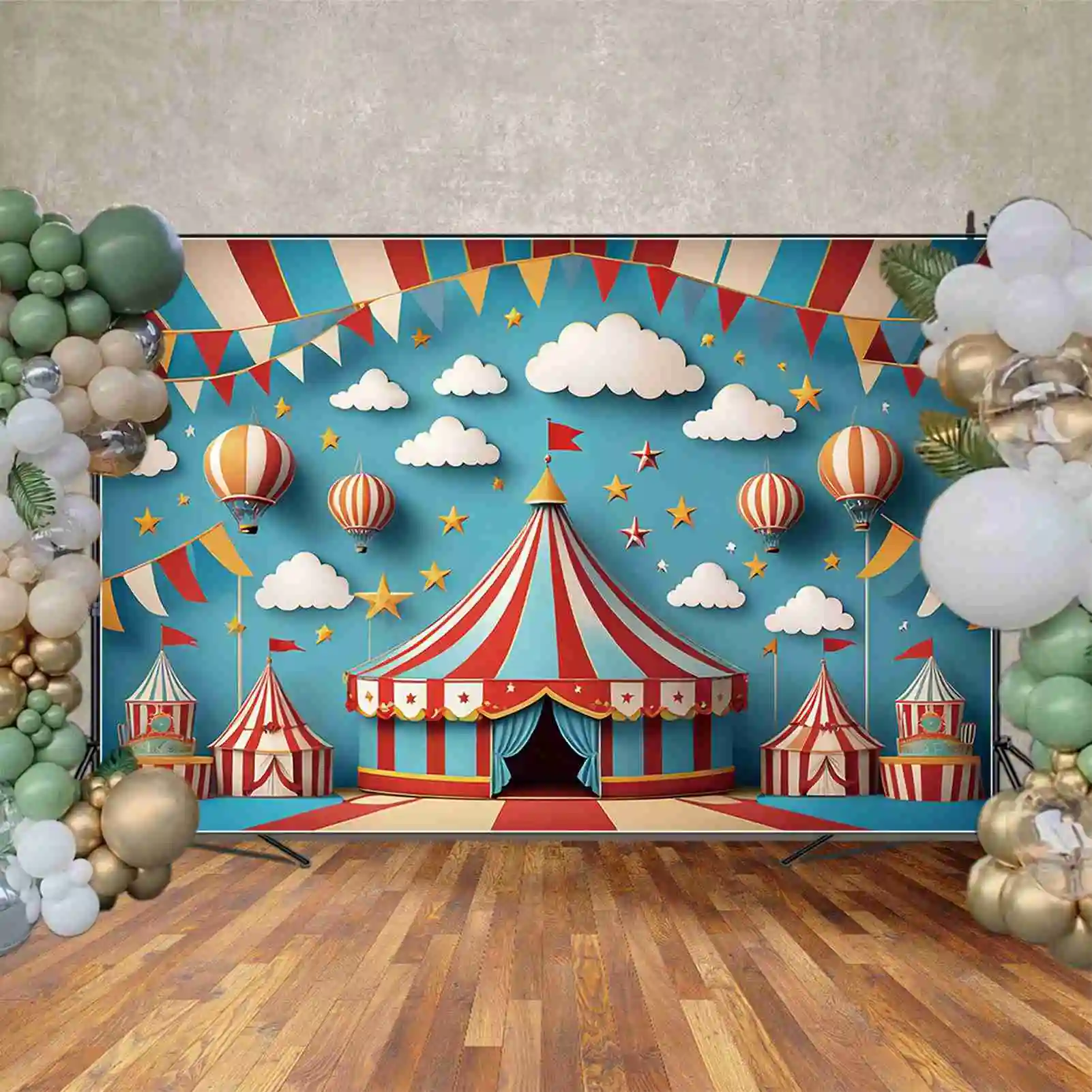 القمر. خلفيات خيمة QG-Circus ، ديكور مخصص للحفلات ، ستارة أطفال ، علم كرنفال ، عيد ميلاد ، مستلزمات تصوير جميع الصور