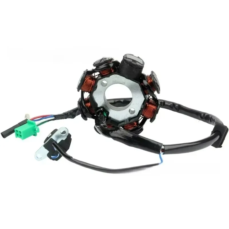 ل 125/150cc الجزء الثابت مغناطيسي 8 لفائف Gy6 محرك تيار مستمر الجزء الثابت الدراجة شعبية لدواسة دراجة الشاطئ المساعدة سكوتر