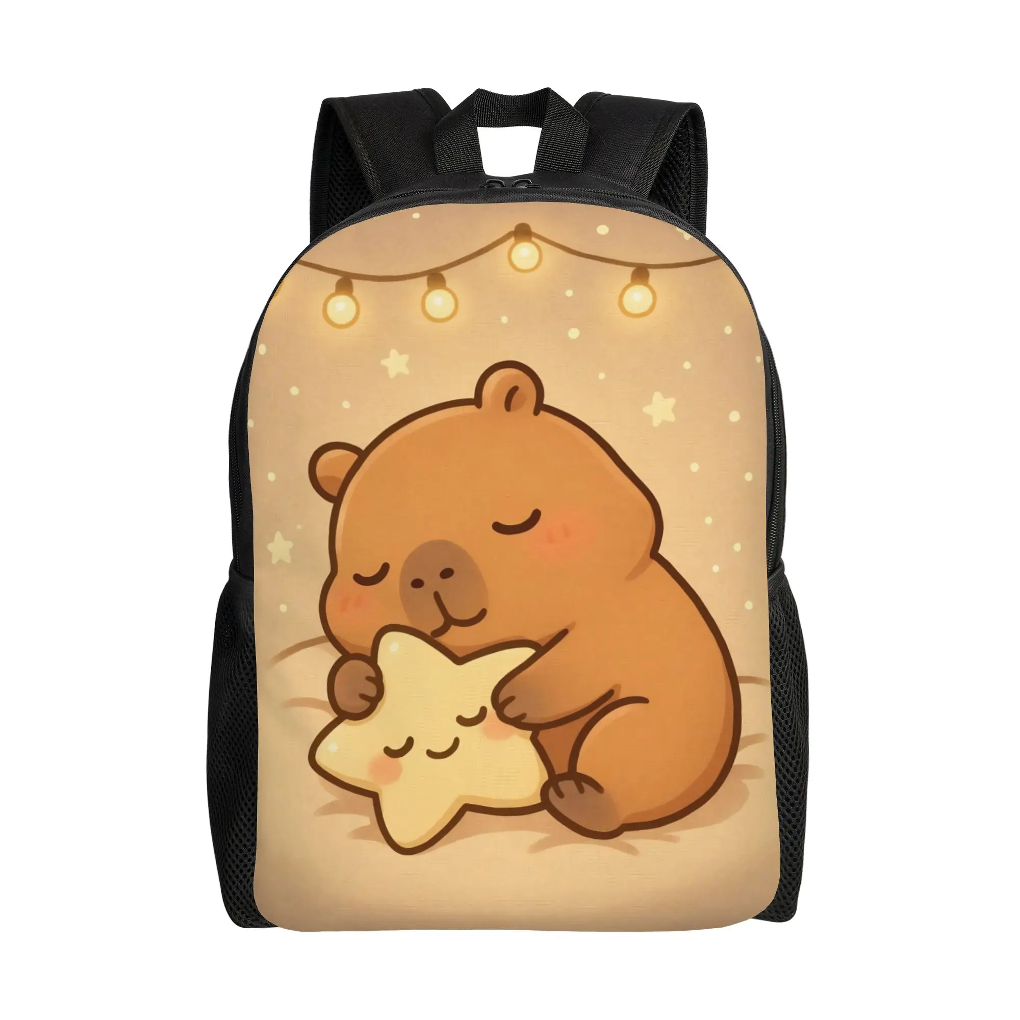

Kawaii Capybara Cool Backpack with Pocket Student Hiking Travel Daypack for Men Women College Shoulder Bag