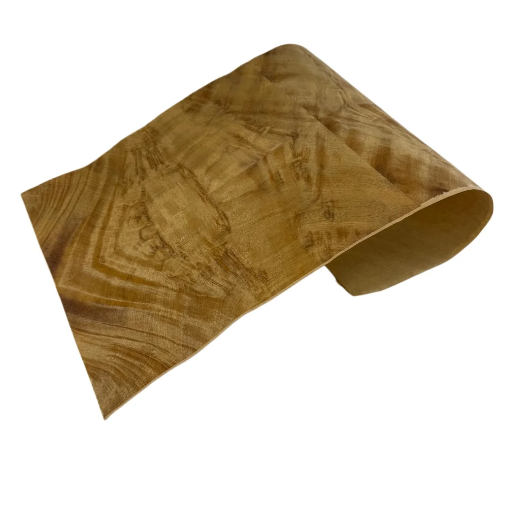 

0.3mm Natural Golden Phoebe Burl Veneer, Suitable for Furniture Home Decor, Furniture VeneerSize 60x32cm.Backing kraft paper