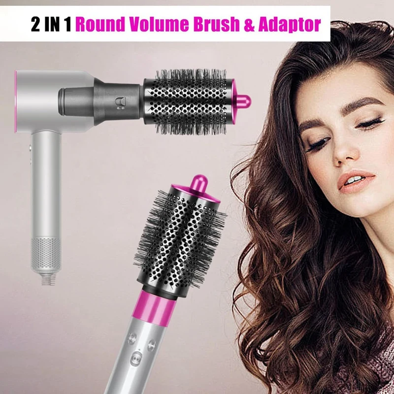 Large Round Volumizing Brush For Dyson Airwrap Hair Dryer Multi-Styler With Adapter Curling Hair Tool