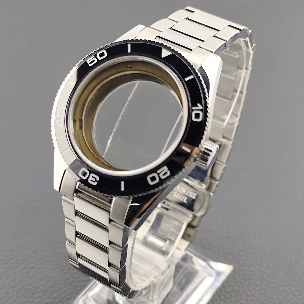 Silver 41.7mm case stainless steel case 31mm dial suitable for M8215 movement watch accessories Full body Mirror case