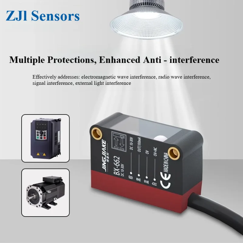 BX662 Intelligent Diffuse Reflection Background Suppression Photoelectric Unaffected by Color Distance Adjustable Sensor