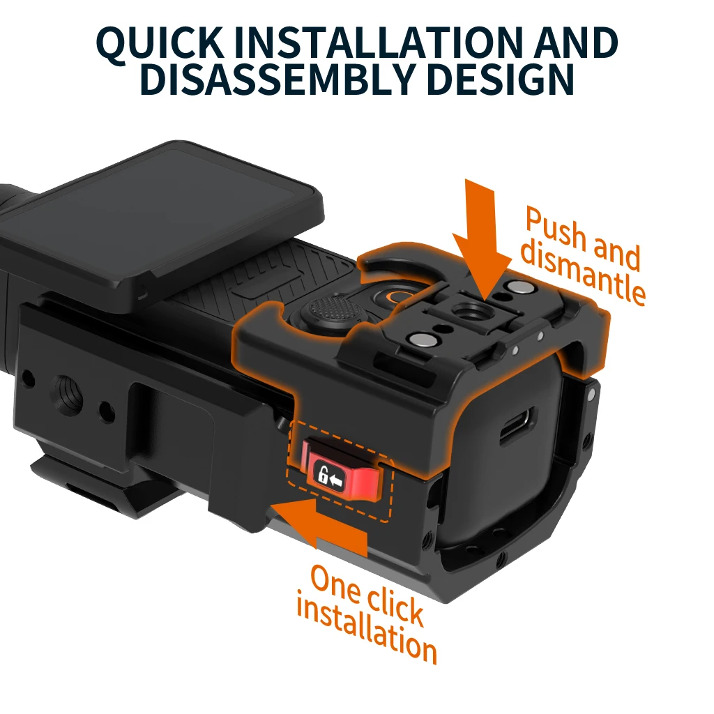 BGNing Erweiterungsadapter Schutzrahmen Halterung Kaltfuß-Schnellverschluss-Halterung für DJI Osmo Pocket 4 Kamerakäfig – Detail 6