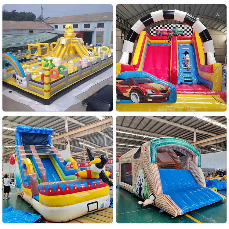 Corrediça inflável gigante do golfinho dobro do PVC da água da piscina do quadro com tamanho customizável do ventilador para crianças brincam