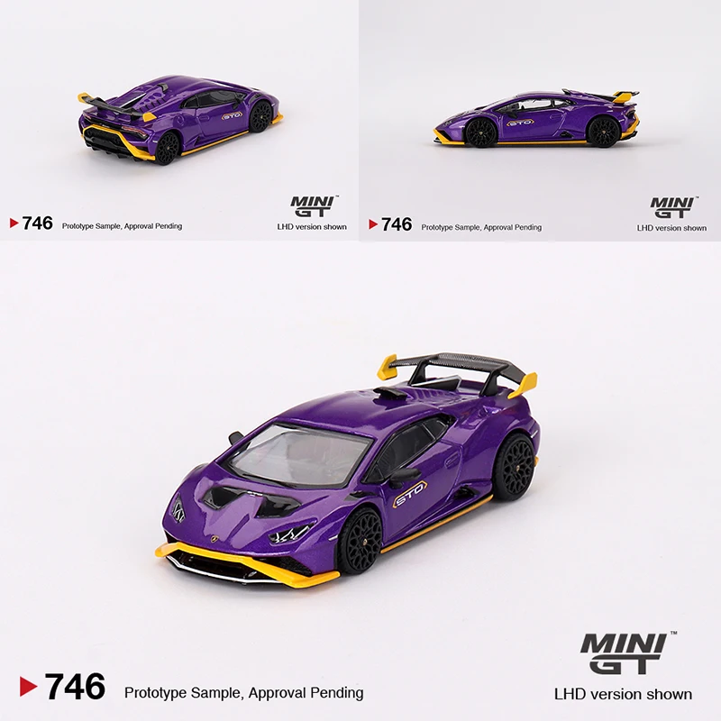 MINIGT 1/64 Lamborghini Huracán STO Viola Pasifae MGT00746-MJ Car Alloy Vehicle Diecast Metal Model Kids Xmas Gift Toys for Boys