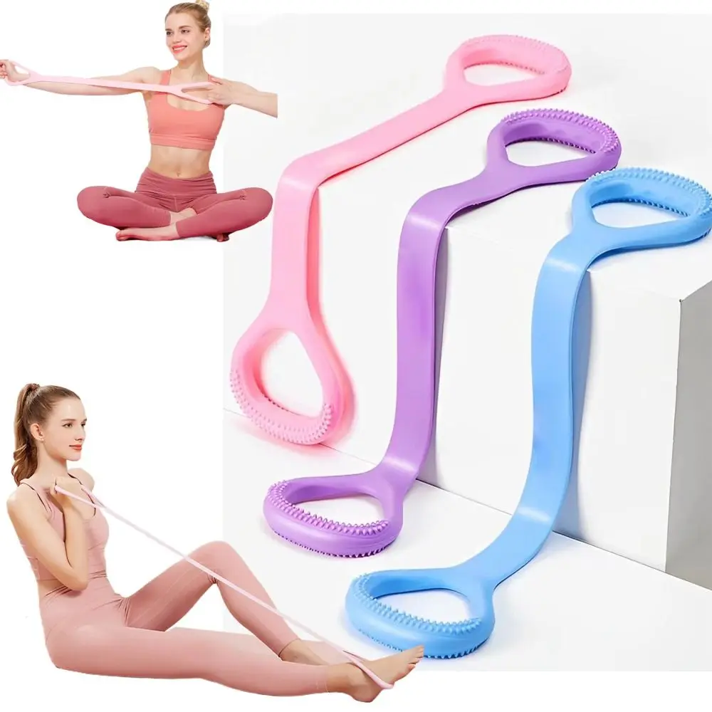 8-Figure Stretcher Yoga Pilateselastic Band Elastic Rope Arm Back Shoulder Exercise Yoga Stretching Fitness Band Slim Waist