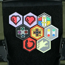 Mini Hexagonal 3D PVC Patches Scorpion Pie Love SFC FC PS Eagle Armband Tactical Badge for Clothing Backpack DIY Decoration